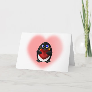 Valentinstag-Pinguin mit Herzen Feiertagskarte