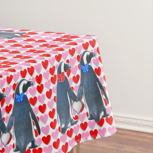 Valentinstag Pinguin Tischdecke (Beispiel)