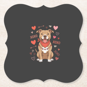 Valentinstag Pitbull Hund XOXO Liebesdesign Untersetzer