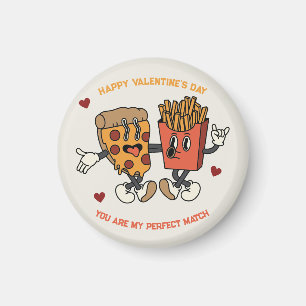 Valentinstag "Pizza and Fried Potato Match" Magnet
