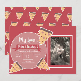 Valentinstag Pizza Party Party Foto Einladung
