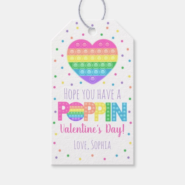 Valentinstag Pop Es Geschenk Tag, Poppin Valentine Geschenkanhänger (Vorderseite)