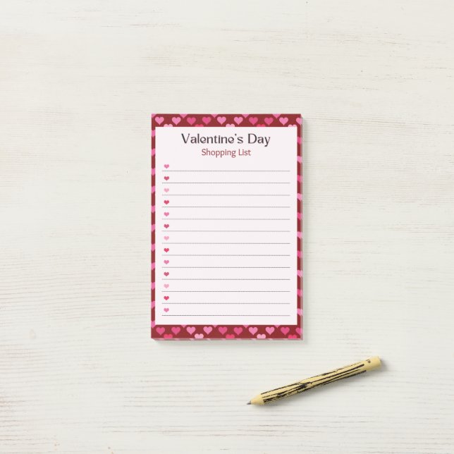 Valentinstag Post-it Klebezettel (Auf Schreibtisch)