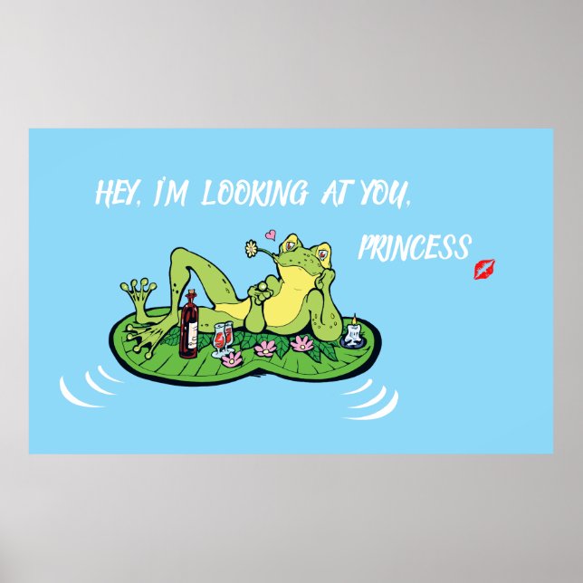 Valentinstag Poster Liebe Funny Princess Frog (Vorne)