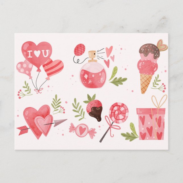 Valentinstag Postkarte (Vorderseite)