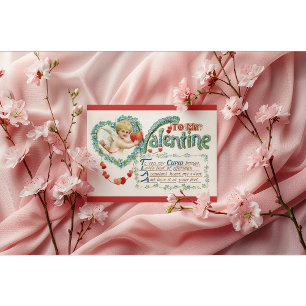 Valentinstag-Postkarte mit Vintage-Cupid Feiertagspostkarte