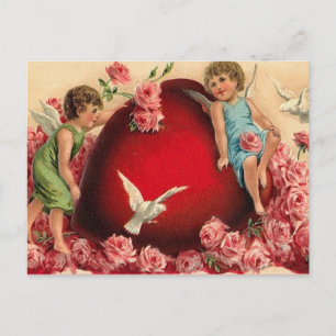 Valentinstag-Postkarte mit Vintage-Herz Feiertagspostkarte