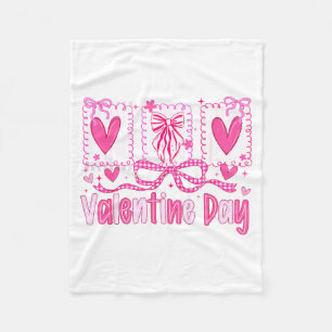 Valentinstag Preppy Herzen Coquette Schleife Fraue Fleecedecke