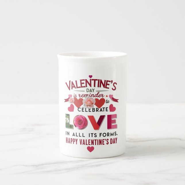 Valentinstag Prozellantasse (Vorderseite)