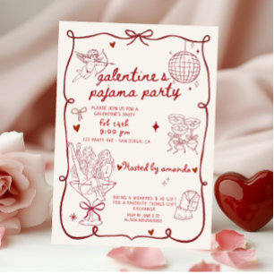 Valentinstag-Pyjama-Party Einladung