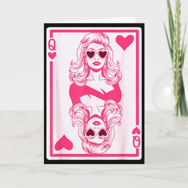 Valentinstag Queen Of Hearts Mädchen Bff Galentin Karte (Vorderseite)
