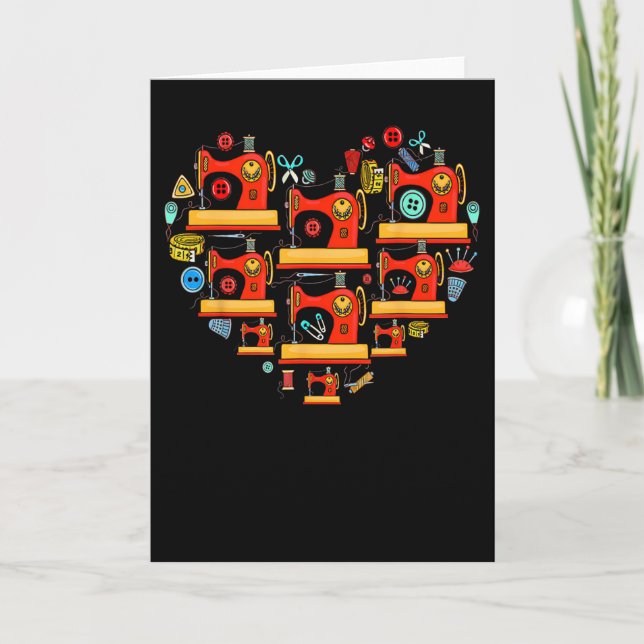 Valentinstag-Quilting-Näh-Handarbeitskleidung für  Karte (Vorderseite)