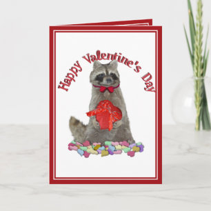 Valentinstag Raccoon Bandit Feiertagskarte