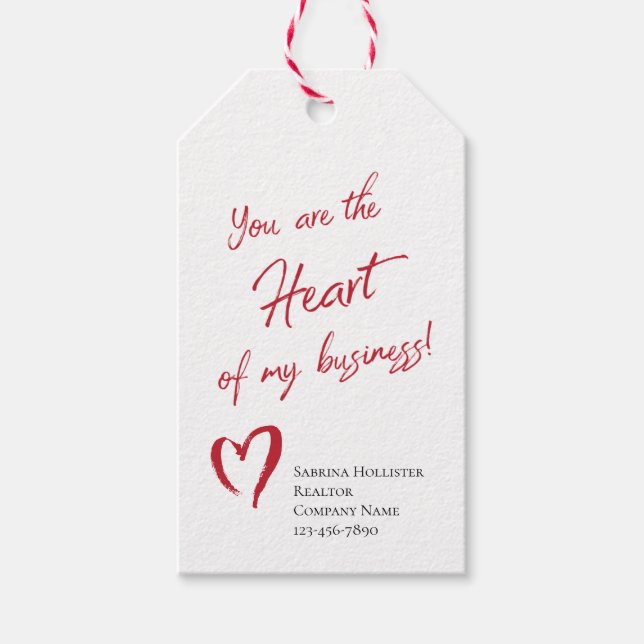 Valentinstag Realtor Marketing Geschenkanhänger (Vorderseite)