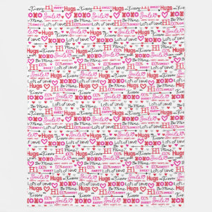 Valentinstag Redewendungen Word Collage Fleecedecke