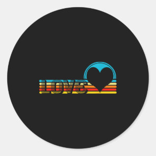 Valentinstag Retro-Liebe Regenbogen Herz Runder Aufkleber