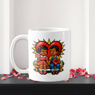 Valentinstag Retro-Pop-Art Personalisiert Kaffeetasse