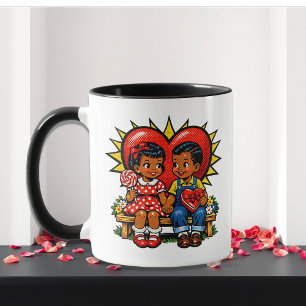 Valentinstag Retro-Pop-Art Personalisiert Tasse
