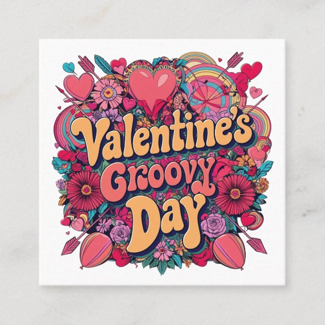 Valentinstag, Retroclipart Empfehlungskarte (Vorderseite)