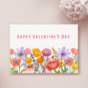 Valentinstag Romantische Blumen Pink Violette Blum Feiertagspostkarte