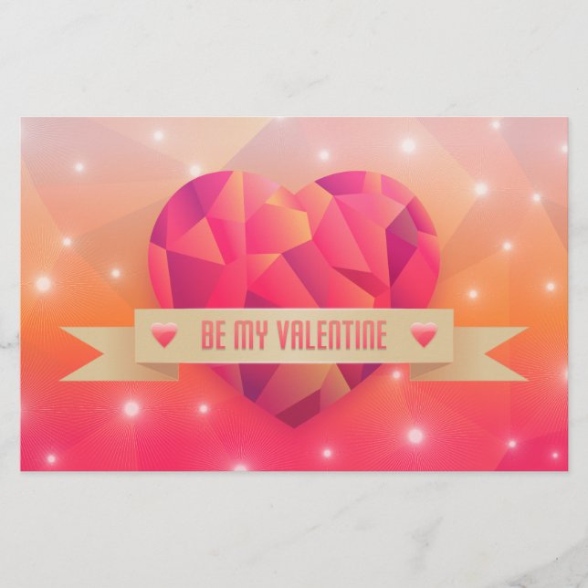 Valentinstag Romantische Liebe Moderne Briefpapier (Vorderseite)