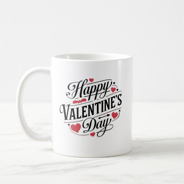 Valentinstag romantische Liebe zitiert Typografie Kaffeetasse (Links)