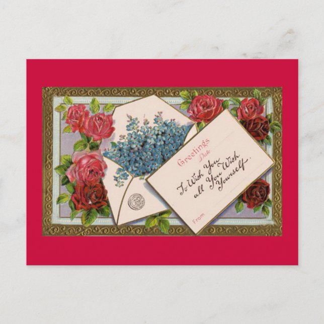 Valentinstag Romantische Rote Rosen Karte (Vorderseite)