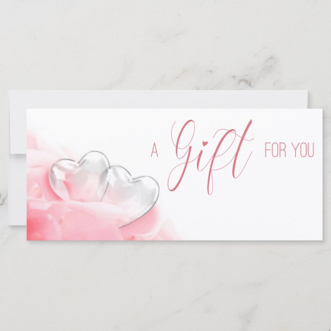Valentinstag Romantischer Glass Herz Geschenkkarte (Vorderseite)