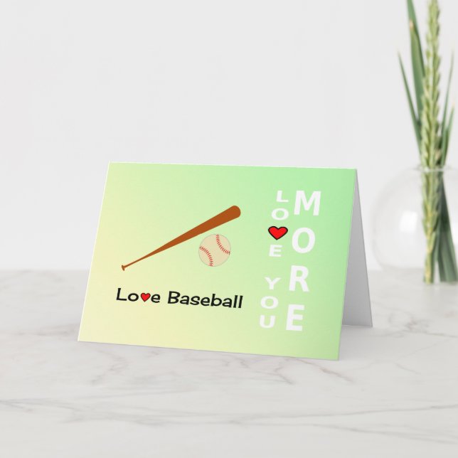 Valentinstag-romantischer Liebe-Baseballsport Feiertagskarte (Vorderseite)