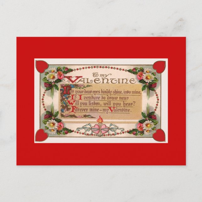 Valentinstag Romantisches Gedicht Postkarte (Vorderseite)