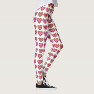 Valentinstag Rosa Herz Zucker Leggings