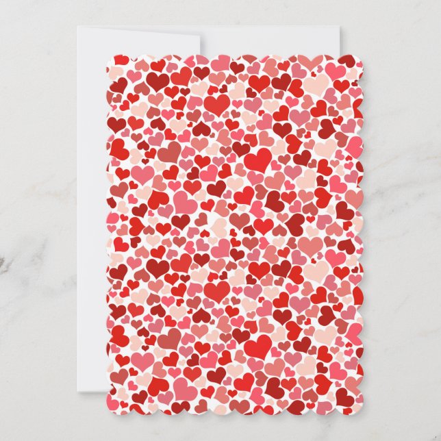 Valentinstag Rosa Herzen Hochzeit Einladung (Vorderseite)