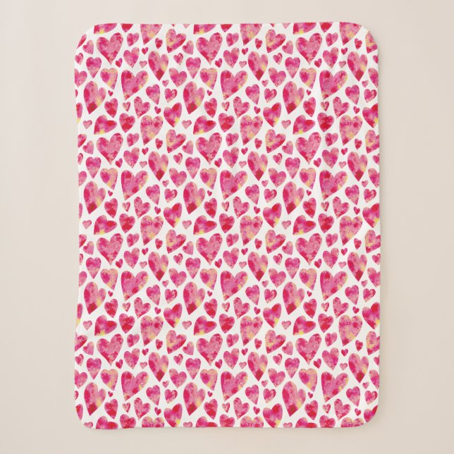 Valentinstag Rosa Liebe Herz Sherpadecke (Vorderseite)