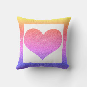 Valentinstag Rosa Lila Ombre Glitzer Herz Kissen