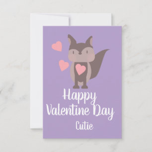 Valentinstag Rosa Niedlicher Fuchs Karte