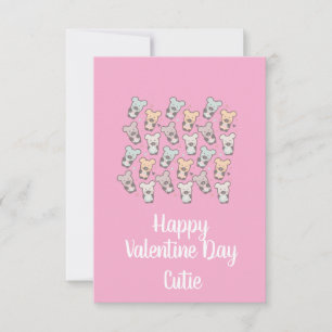 Valentinstag Rosa Süße Bären Desserts Karte
