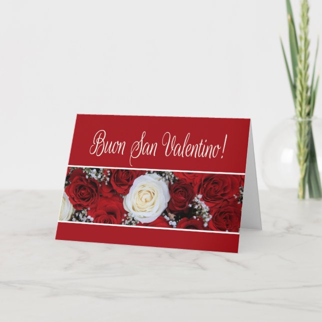 Valentinstag-Rose Feiertagskarte (Vorderseite)