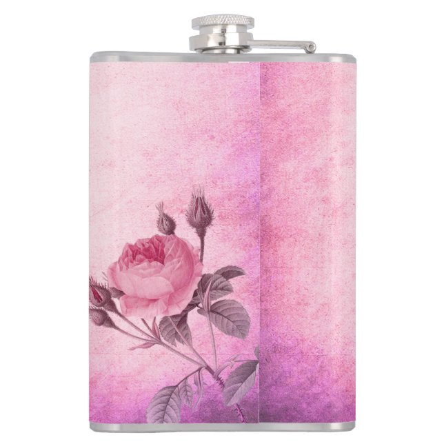 Valentinstag Rose Flachmann (Rückseite)