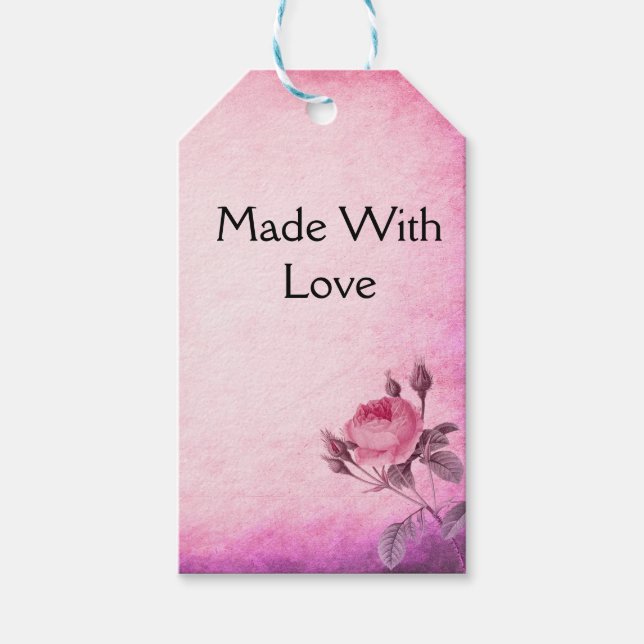 Valentinstag Rose Geschenkanhänger (Vorderseite)