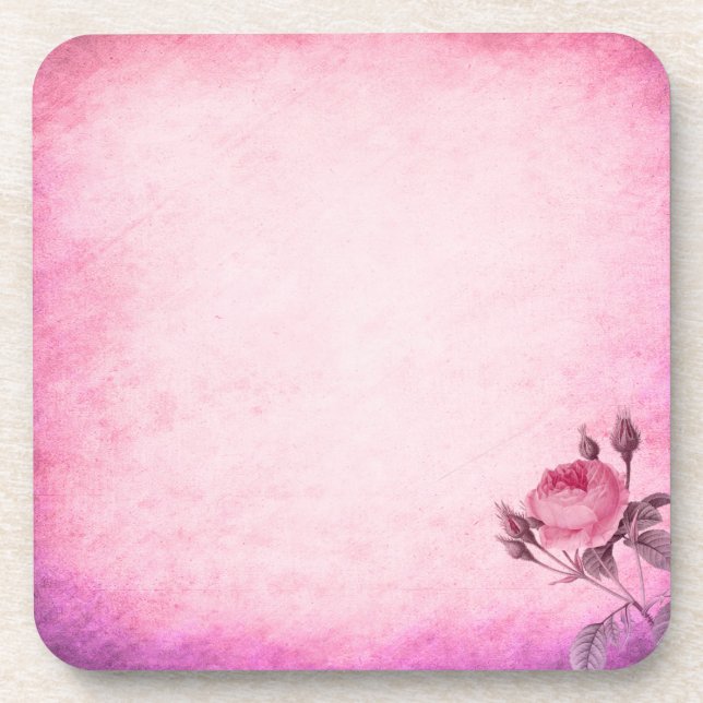 Valentinstag Rose Getränkeuntersetzer (Vorderseite)