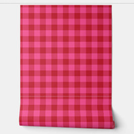 Valentinstag Rot und Pink Gingham Karo Tapete