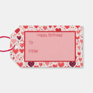 Valentinstag Rot und Rosa Herzen Geschenkanhänger