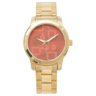 Valentinstag Rot Whimsical Geometrisch Abstrakt Armbanduhr