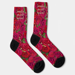 Valentinstag Rote Rosen Benutzerdefinierte Nachric Socken