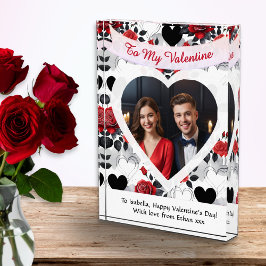 Valentinstag Rote Rosen Herzen Personalisiert Fotoblock