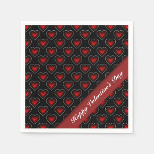 Valentinstag-rote u. schwarze serviette
