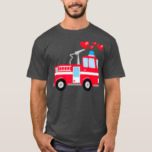 Valentinstag roter Feuerwehrwagen für Kleinkinder T-Shirt