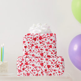 Valentinstag Roter Konfetti Herz Muster Geschenkpapier