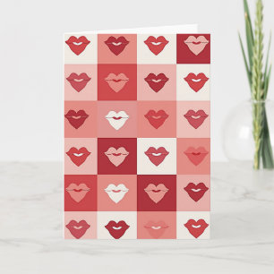 Valentinstag Roter Lippen Kuss Karte