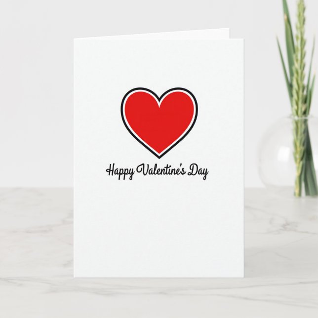 Valentinstag Rotes Herz Karte (Vorderseite)